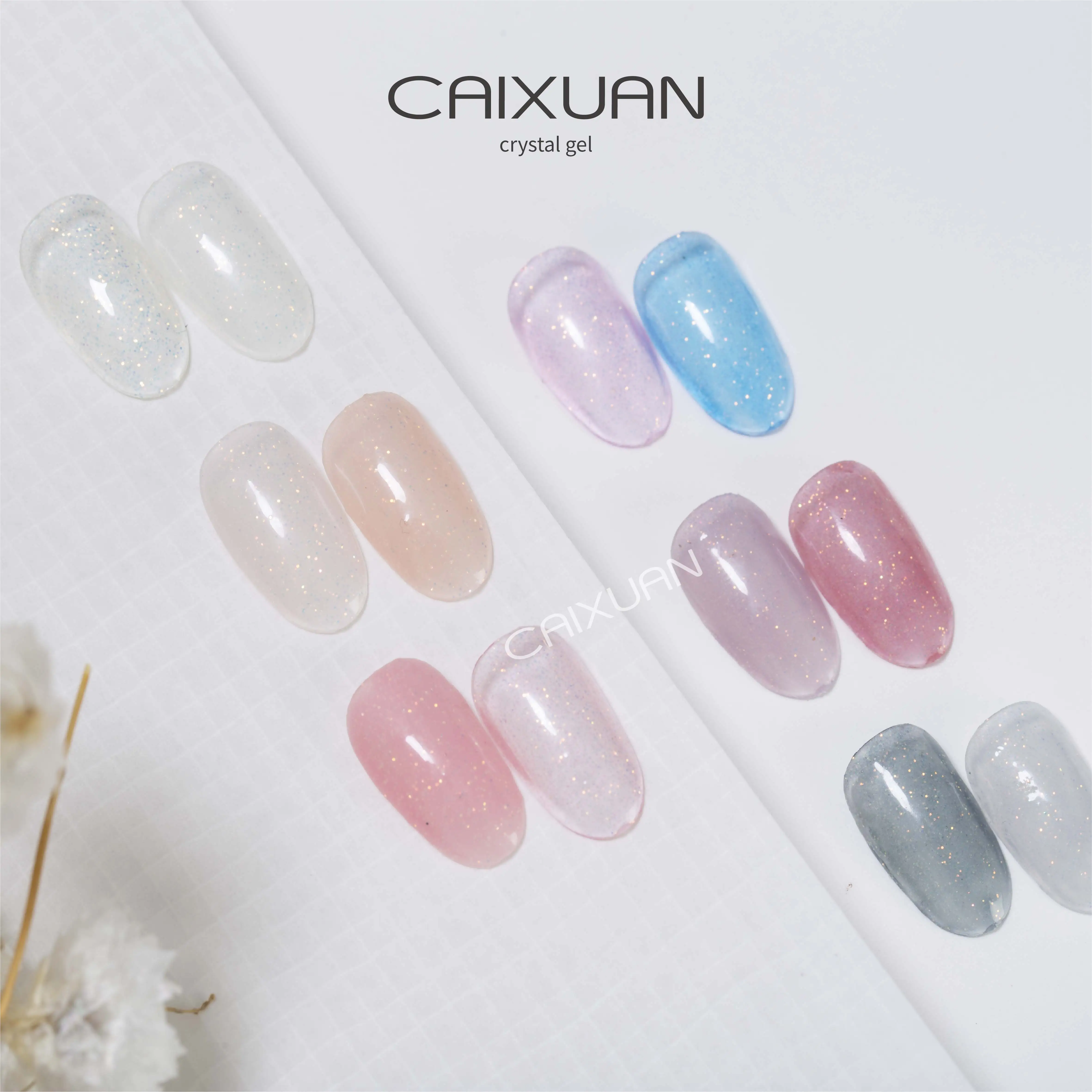 CX Beauty Crystal Gel 12 Colors Soak Off Nail Supply Wholesale