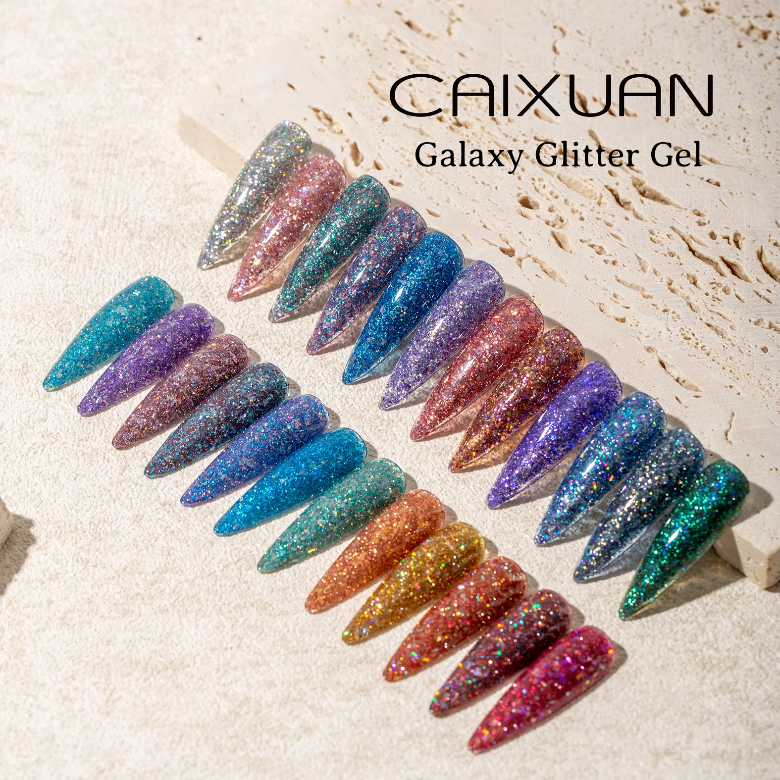 CX Beauty Nail Art Gel polish UV Gel Factory Price Galaxy Glitter Gel