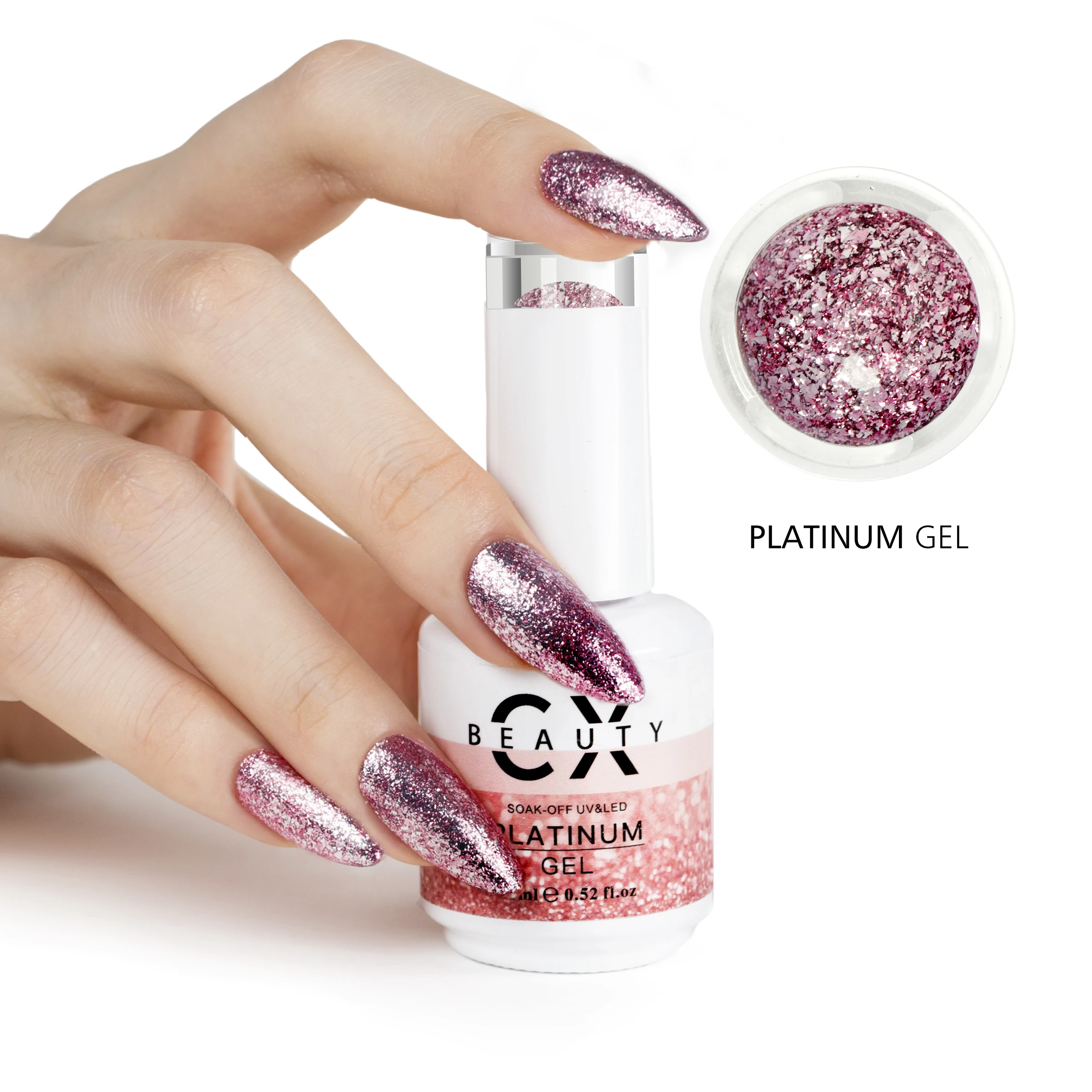 Hot selling free samples nail art uv gel platinum gel with micro shiny