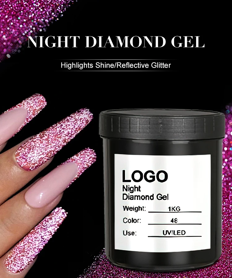 Caixuan Night Diamond Gel for Nail Salon 1kg/5kg Night Diamond Gel OEM/ODM