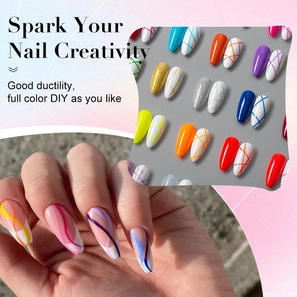 Hot Sale Free Sample 24 Colors Liner Art Gel for Nail Art