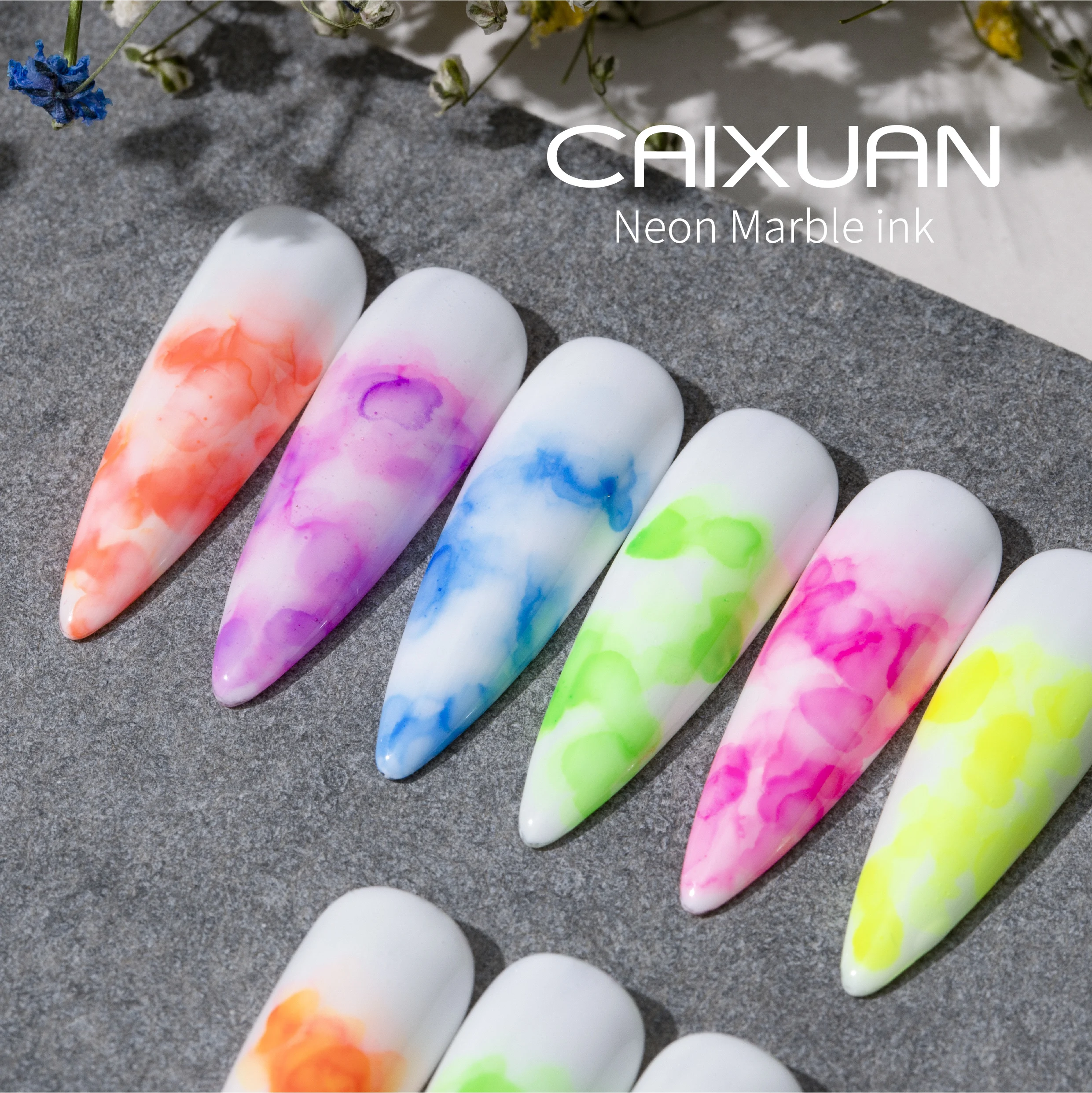 CX beauty private label oem services wholesale uv gel nail polish watercolor Neon Marble Ink for nail design