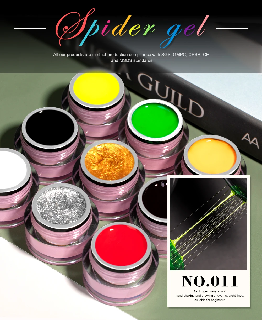Spider Gel Paint Gel 24 Colors Wholesale Nails Supplies Salon Uv Nail Art Painting Spider Gel