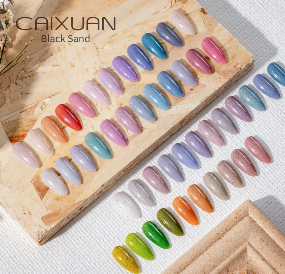 Factory Bulk hotsale Black Sand gel Soak Off UV LED color gel polish nail art for nail salon