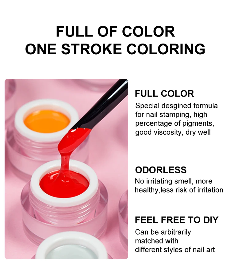 Non-toxic No Wipe Painting Gel Multiple Applications 41 Colors for Choice UV Gel