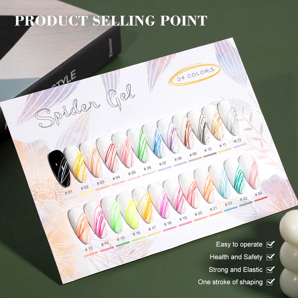 Spider Gel Paint Gel 24 Colors Wholesale Nails Supplies Salon Uv Nail Art Painting Spider Gel