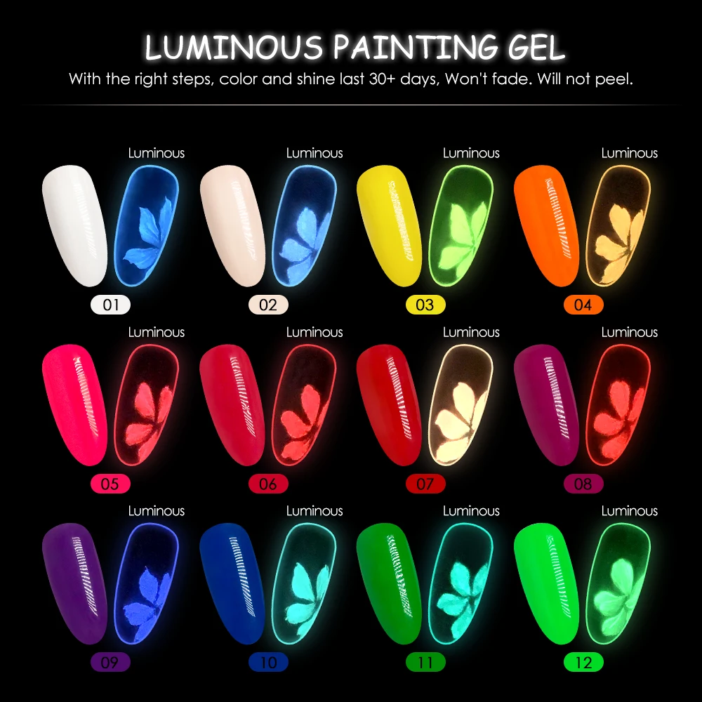 Caixuan Luminous Painting Gel for Nail Salon UV Gel Polish Nail Art