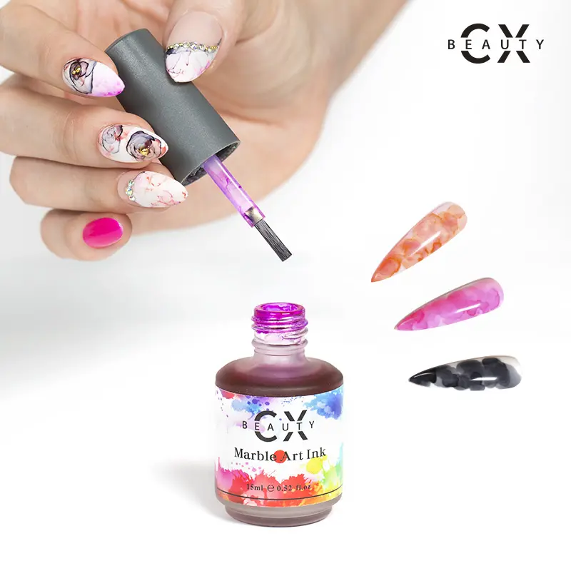 Nail Art Design Blooming Gel Marble Ink