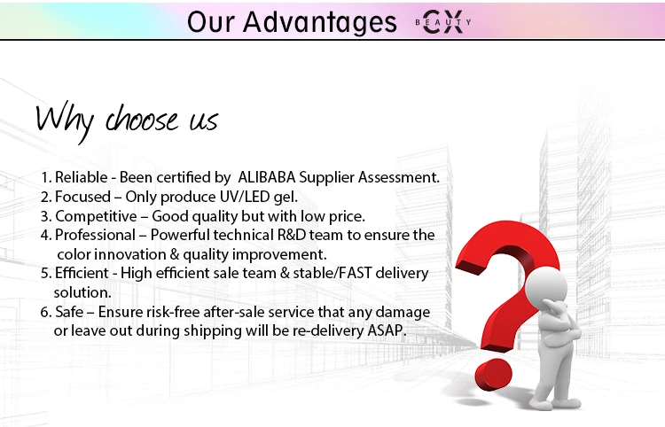 China Guangzhou CX nail cosmetic holographic pigment laser gel polish with 12 colors UV gel