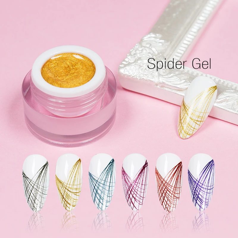 Long Last Shining Colorful 3d Designing Nail Art Paint UV Gel Nail Polish Pulling Silk Spider Gel