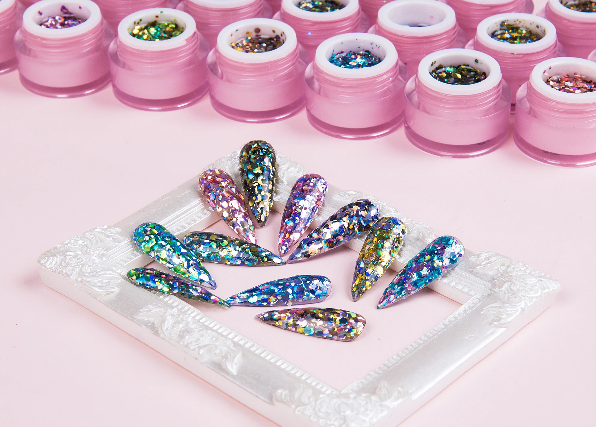 New shiny mermaid glitter gel 24 colors bling glitter gel for nail gel polish