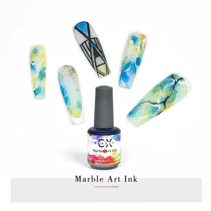 New wholesale price Marble Ink Gel uv gel polish Watercolor Dye Blossom Liquid Nail with 35 Colors