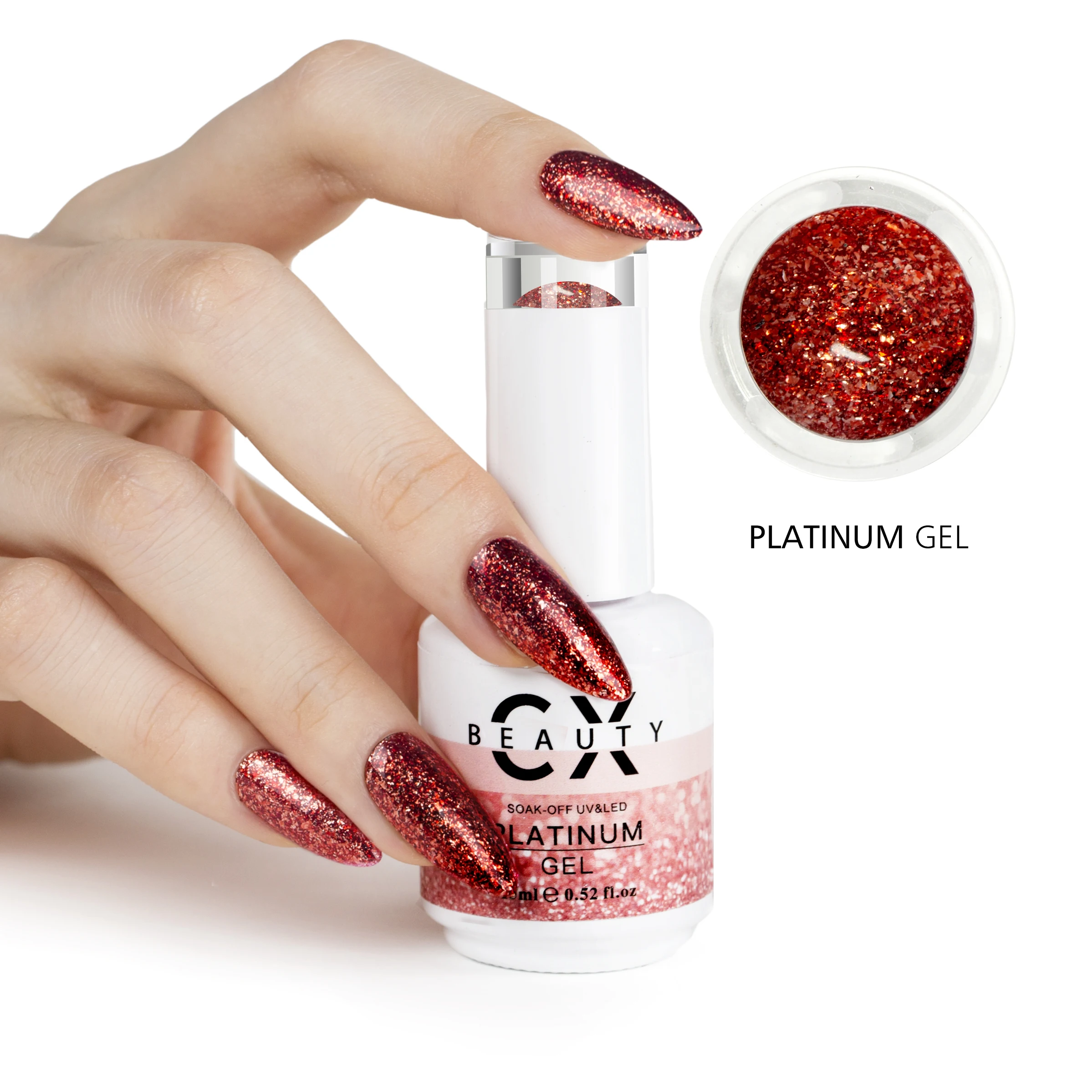 34 Colors Luxurious Platinum UV gel Polish Glitter Nail Supplier Gel Polish