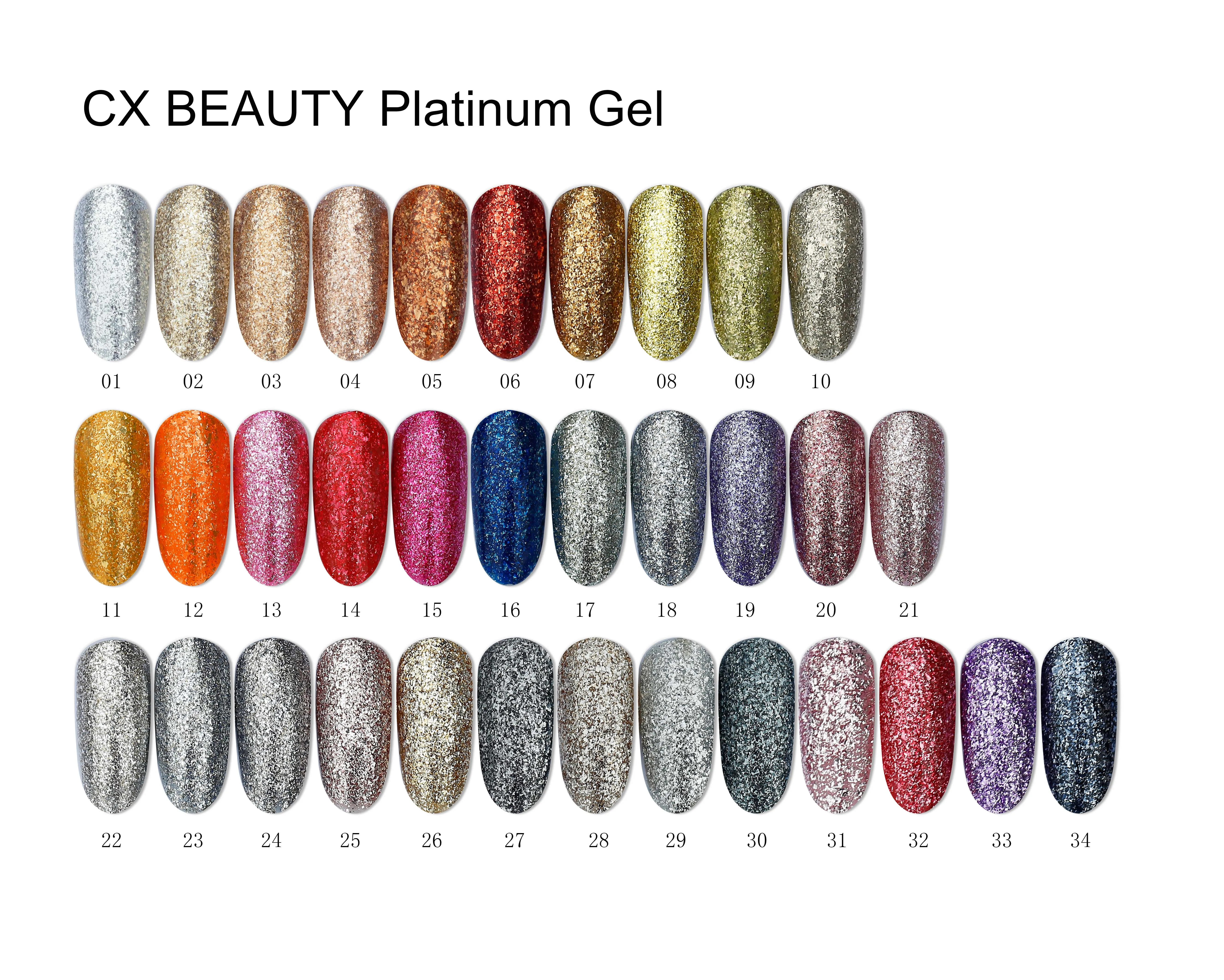 2019 New Arrivals UV LED Glitter Painting Gel Gel Nail Polish Platinum Silver