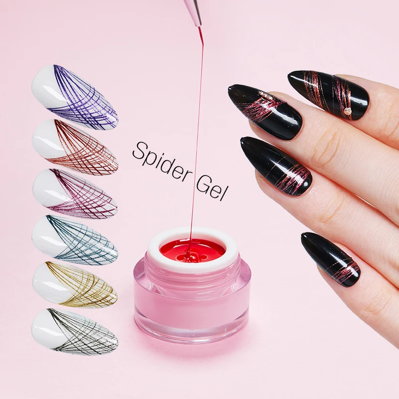 Long Last Shining Colorful 3d Designing Nail Art Paint UV Gel Nail Polish Pulling Silk Spider Gel