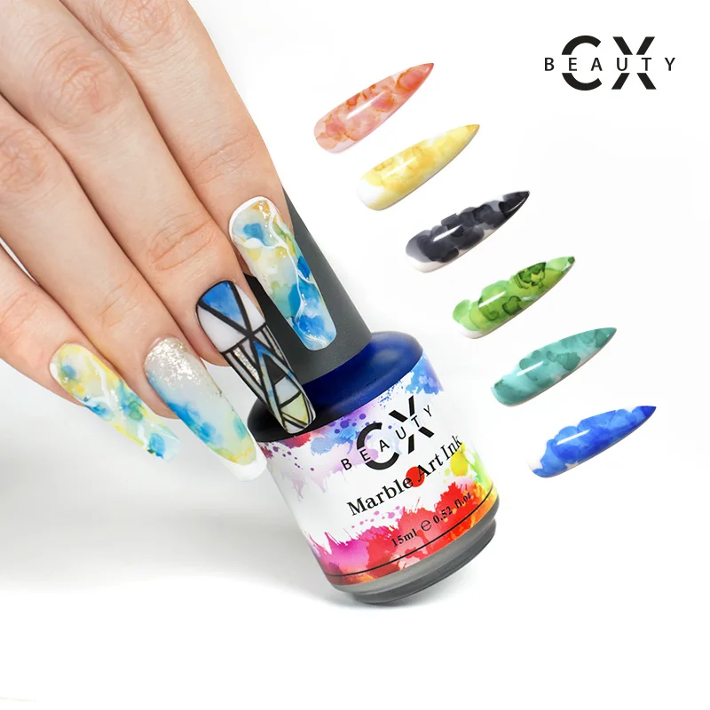 Marble ink gel polish Nail Painting Ink Liquid Gel Polish Marble Effect Fast Dry for Nail Beauty Private Label