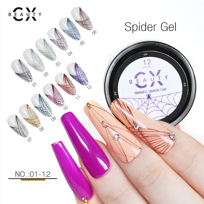 Wholesale customized nail spider varnish nail art design line colors drawing uv gel