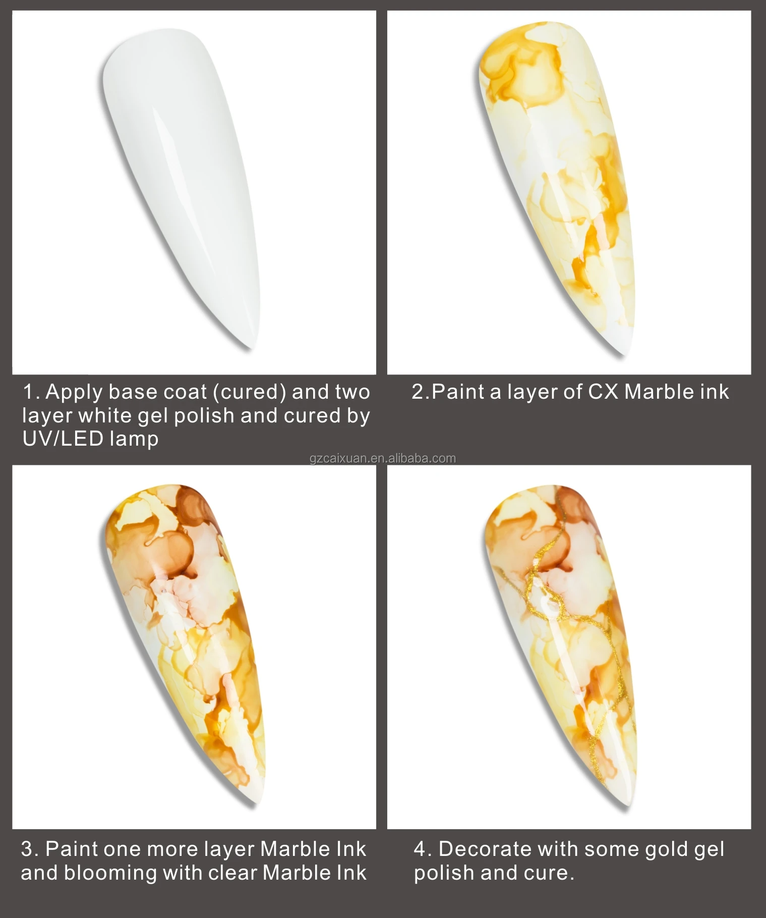 Watercolor Nail Art Ink Nail Polish Blooming Marble Effect Gradient Liquid