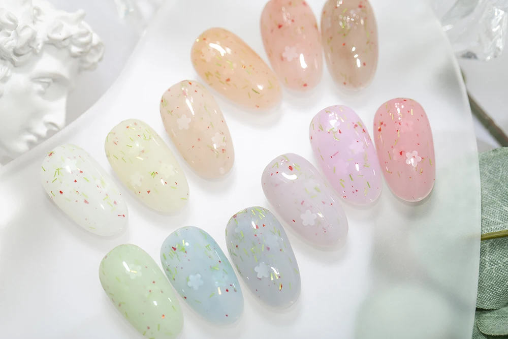 CX BEAUTY new arrival a acre of flower gel flower chips uv gel for nail art