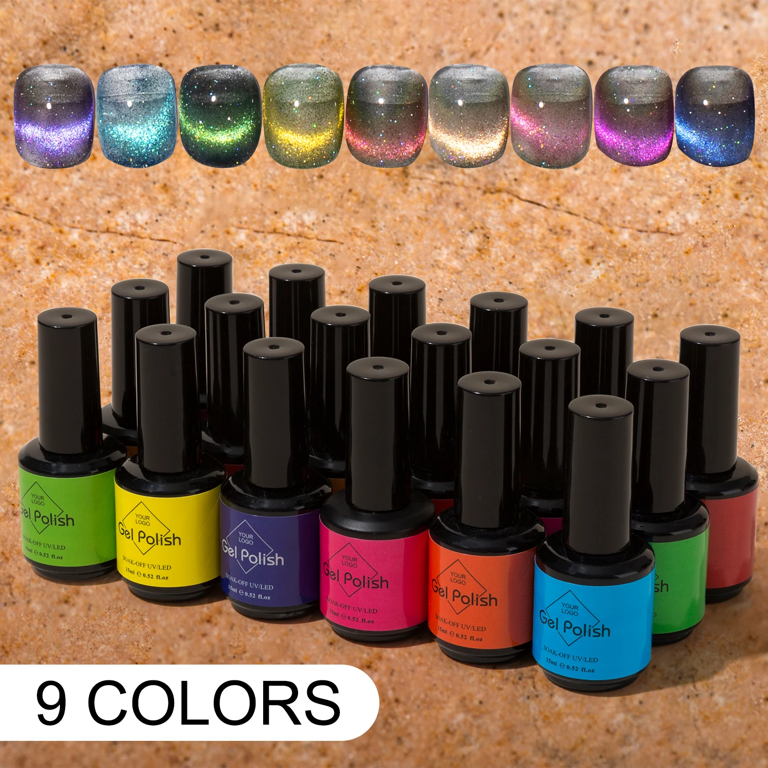 Factory price Free Sample Private Label Design 3000 color cat eye 15ml uv gel polish