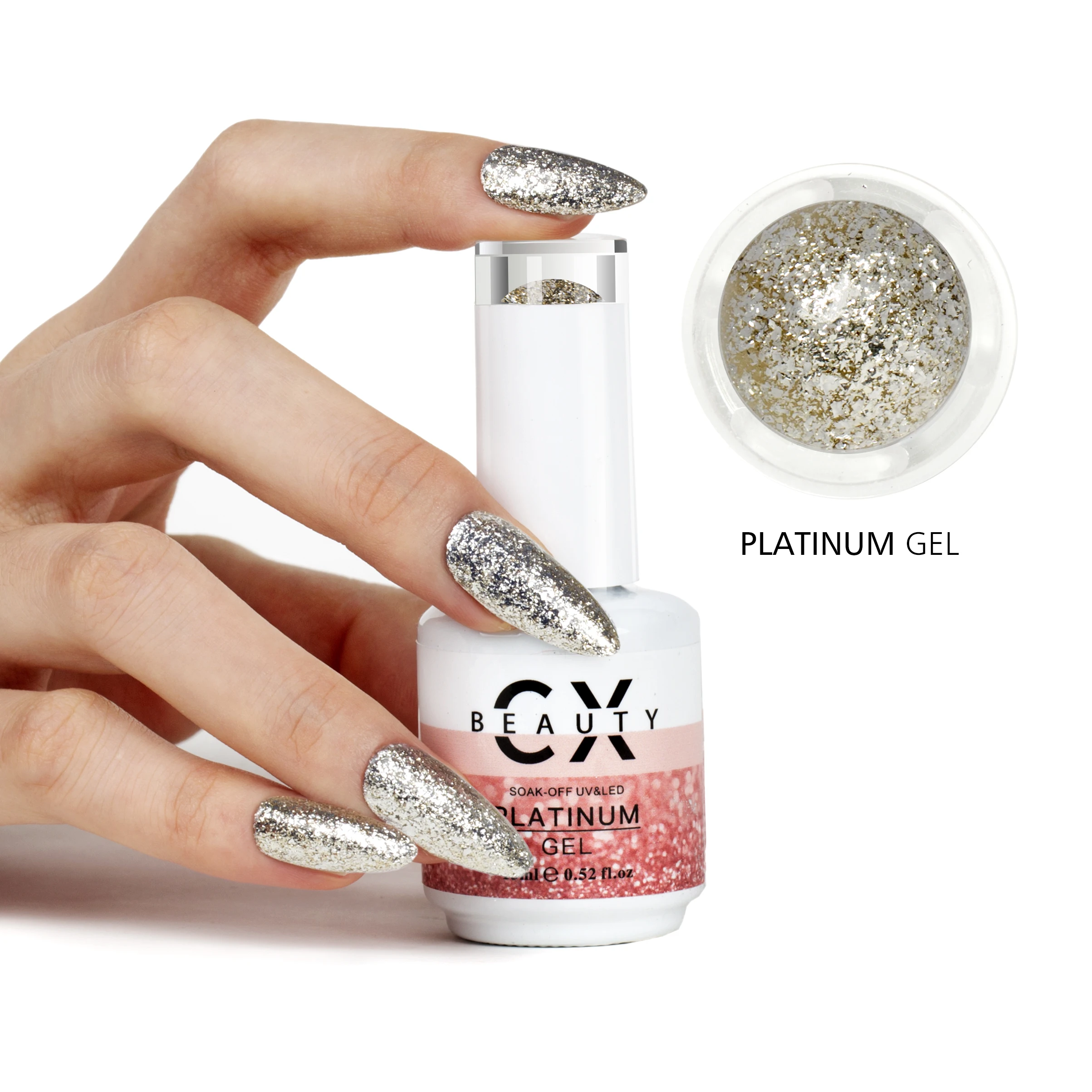 Hot selling free samples nail art uv gel platinum gel with micro shiny