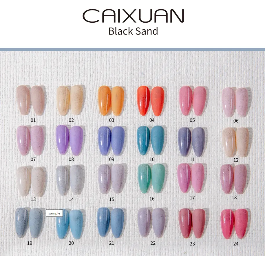 Factory Bulk hotsale Black Sand gel Soak Off UV LED color gel polish nail art for nail salon