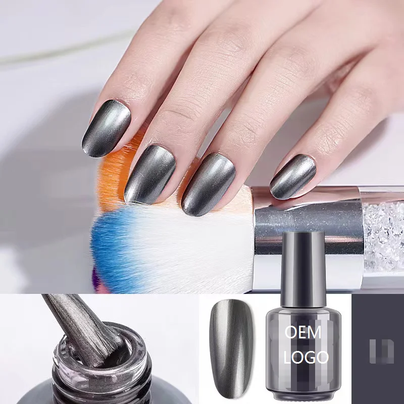 private label metallic and mirror effect gel 15ml chromed nails metallic nail gel