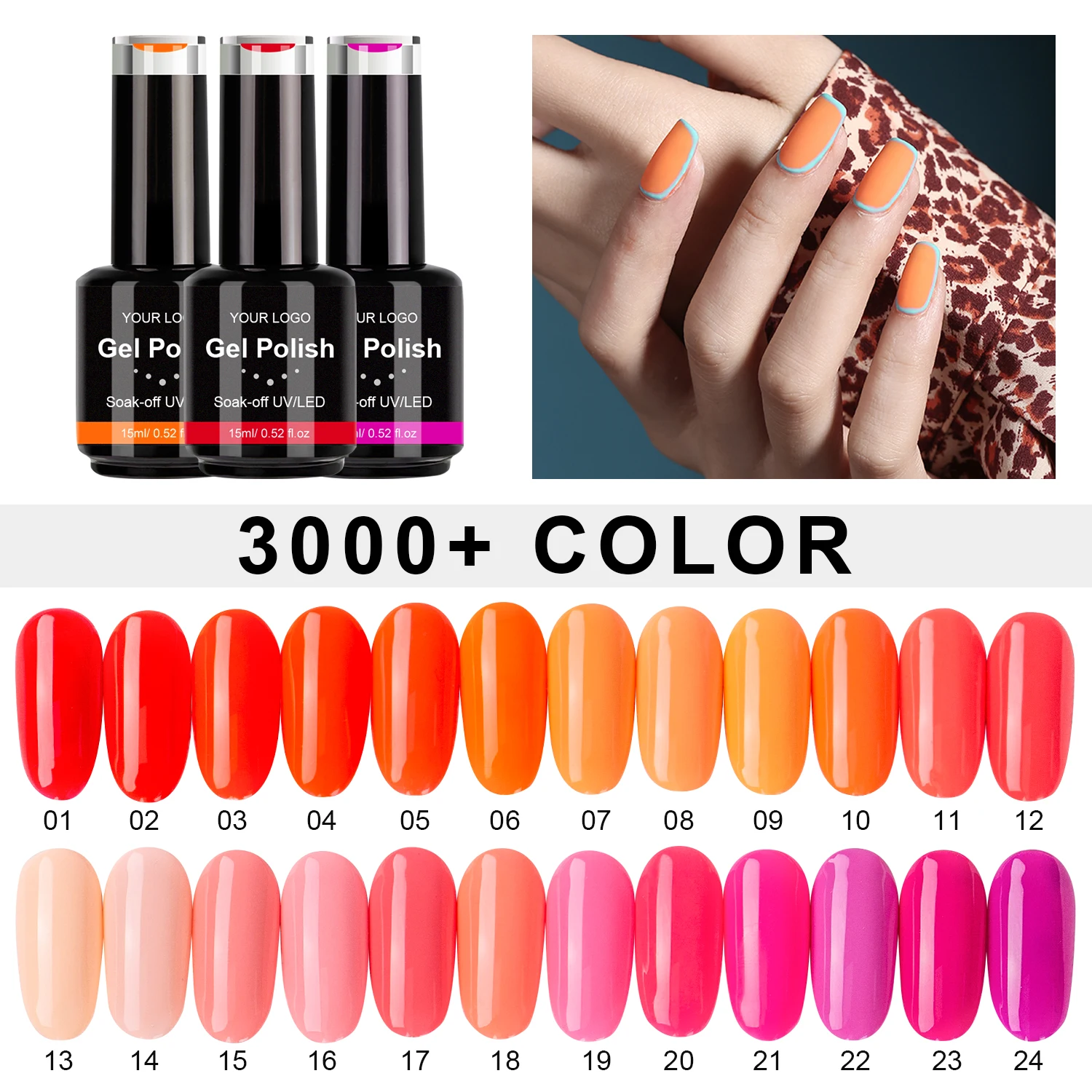High Quality OEM ODM Private Label Long lasting low moq 48 Colors Neon color Gel Polish