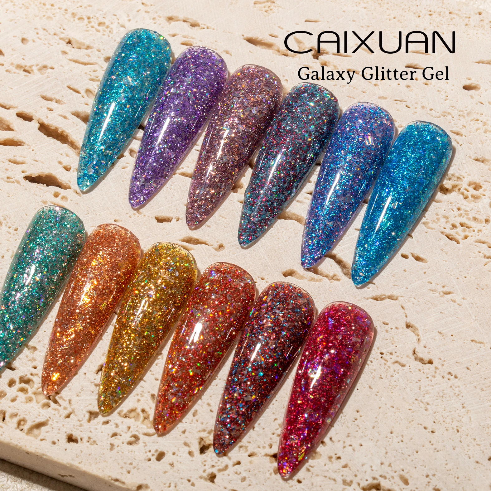 CX Beauty Nail Art Gel polish UV Gel Factory Price Galaxy Glitter Gel