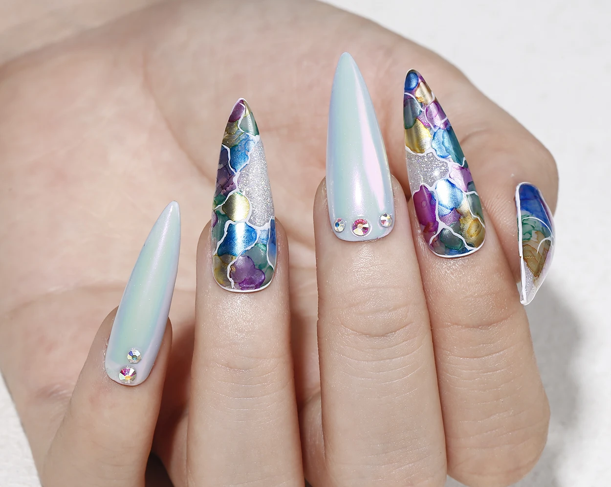 Wholesale 15ml/10ml nail beauty metallic marble ink gel uv led blossom gel long lasting