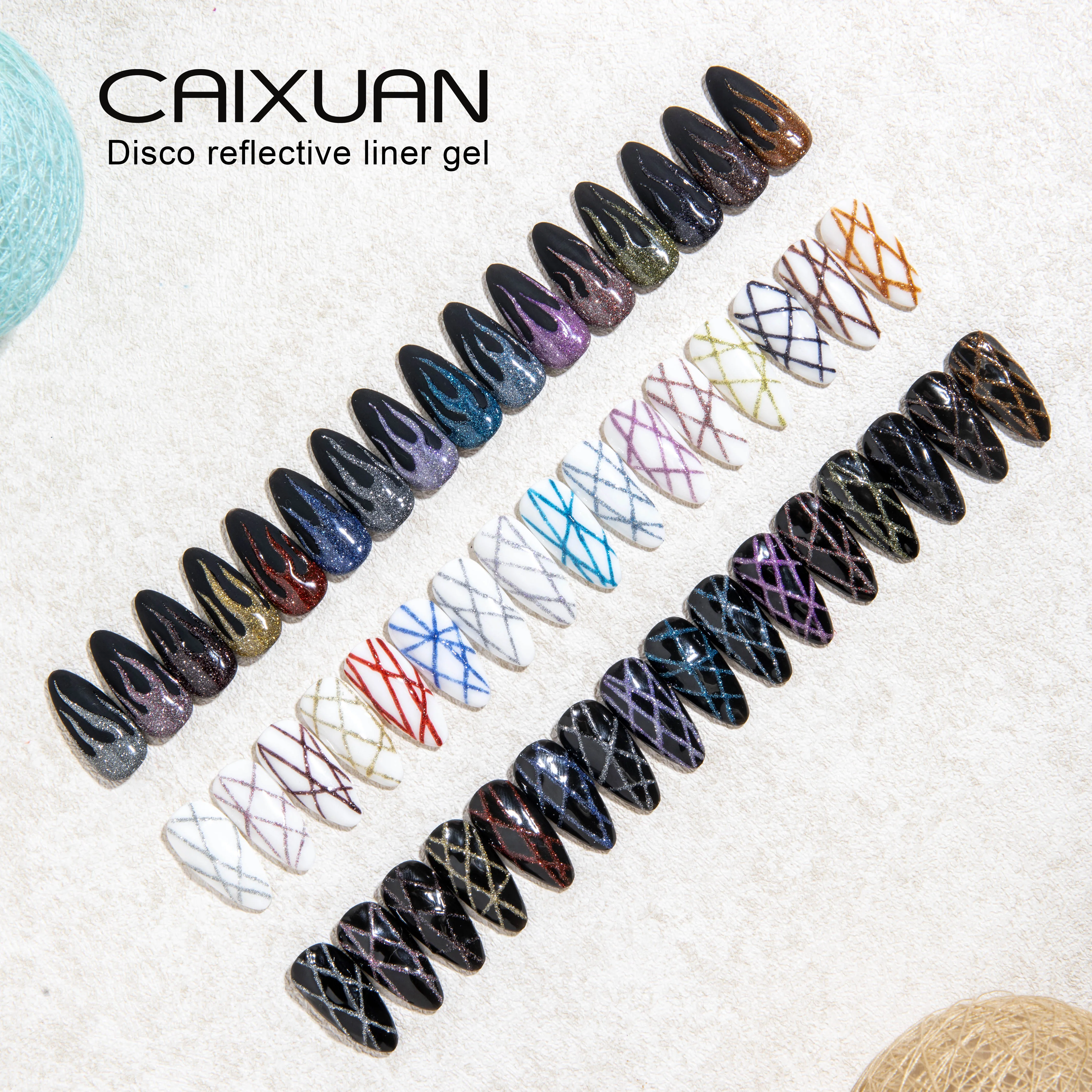 2022 Hot Product High quality Soak Off Uv Gel Reflective Liner Art Gel Disco Flash Gel