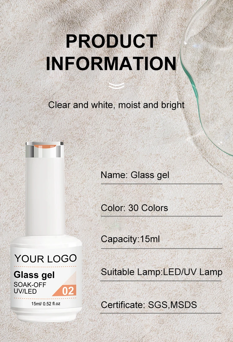 Caixuan High Quality Glass Gel OEM/ODM Wholesale 30 Colors UV Gel Polish