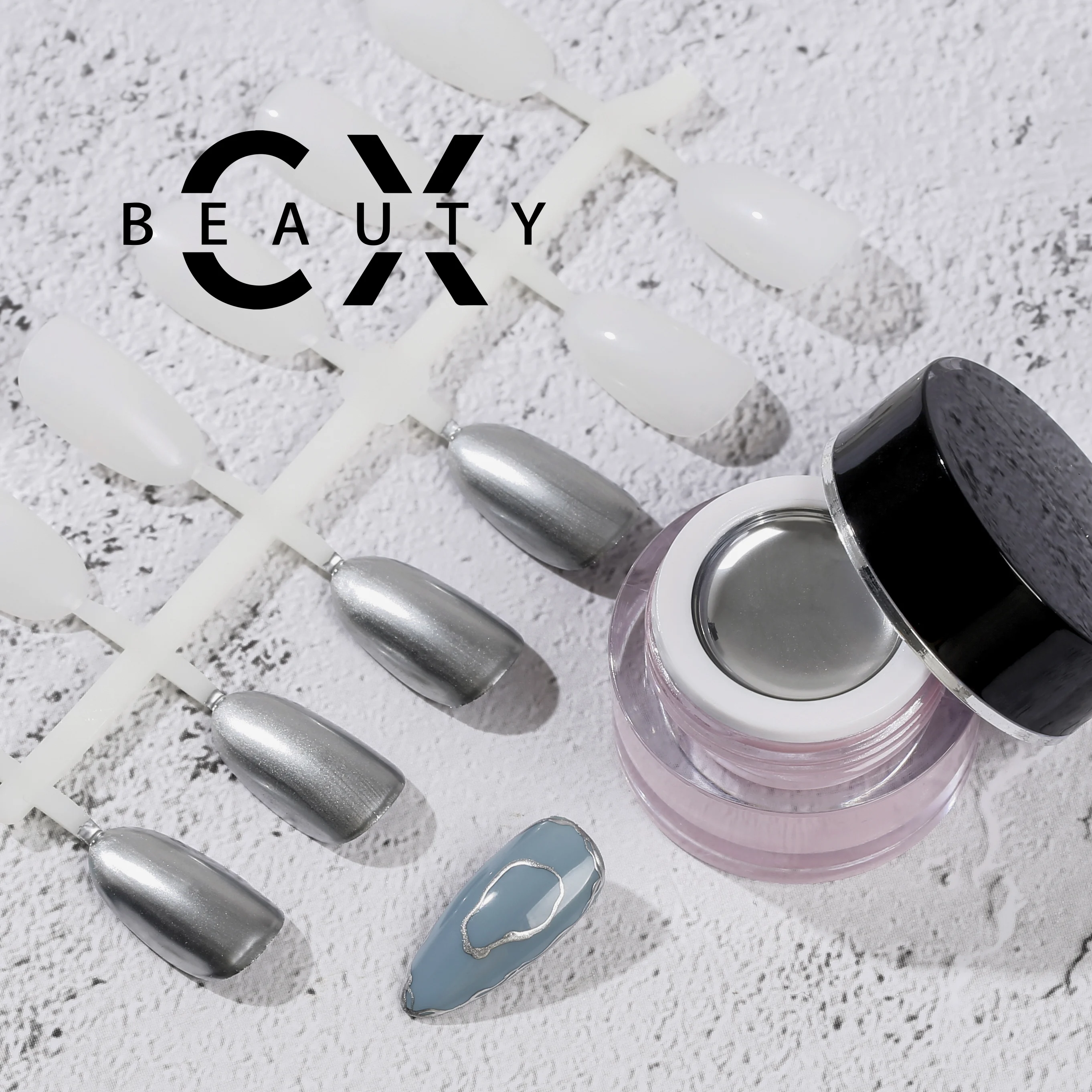 Guangzhou CX manicure supplier customized no wipe metallic painting gel for nail art