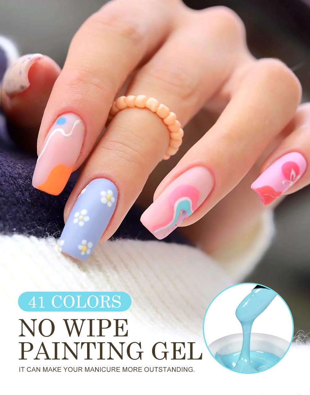 OEM/ODM No Wipe Painting Gel High Quality for Nail Art Stamping Gel 2 in 1