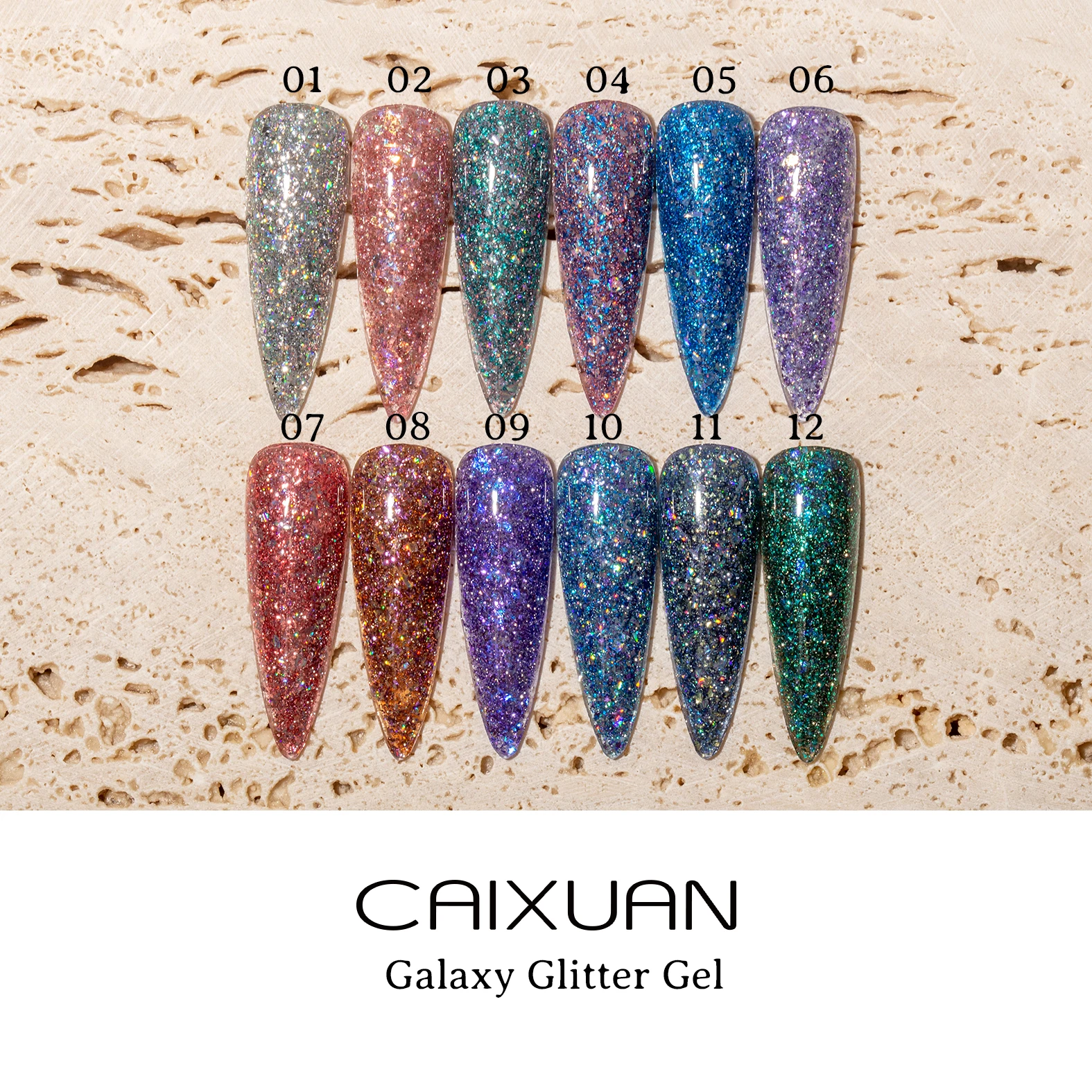 CX Beauty Nail Art Gel polish UV Gel Factory Price Galaxy Glitter Gel