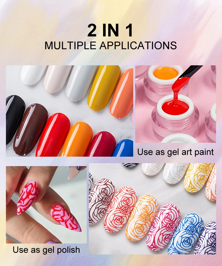 Non-toxic No Wipe Painting Gel Multiple Applications 41 Colors for Choice UV Gel
