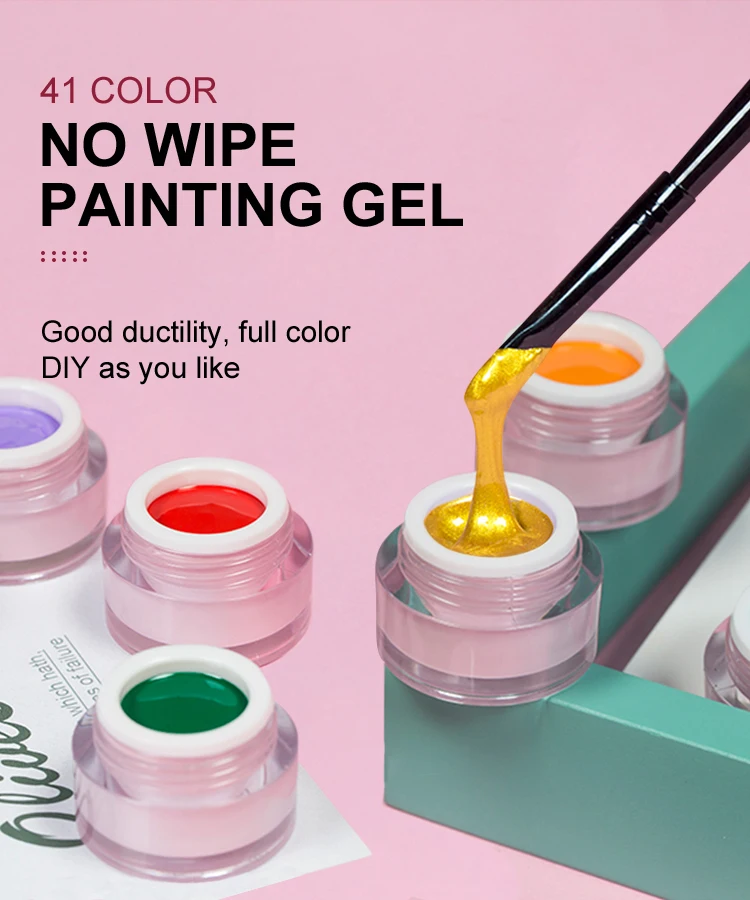 Non-toxic No Wipe Painting Gel Multiple Applications 41 Colors for Choice UV Gel