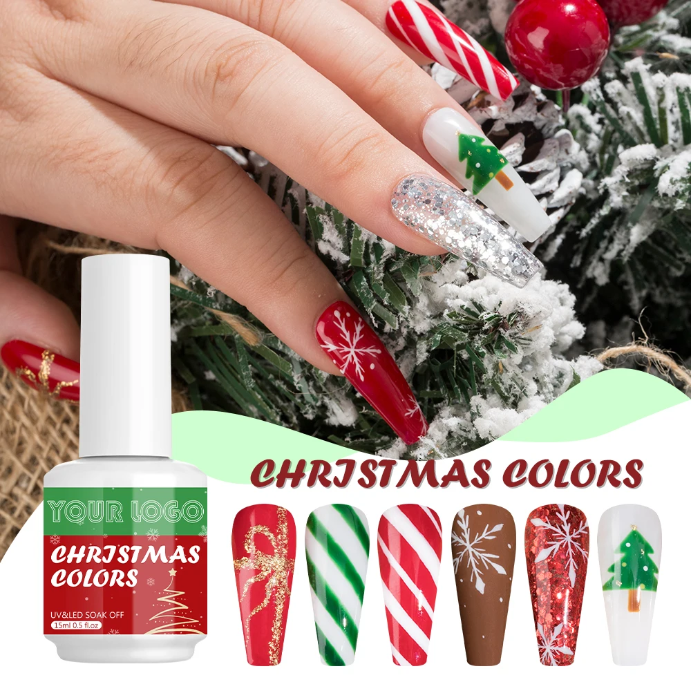 Christmas gel nail polish 14 colors Non-toxic nude nail gel uv color soak off gel polish