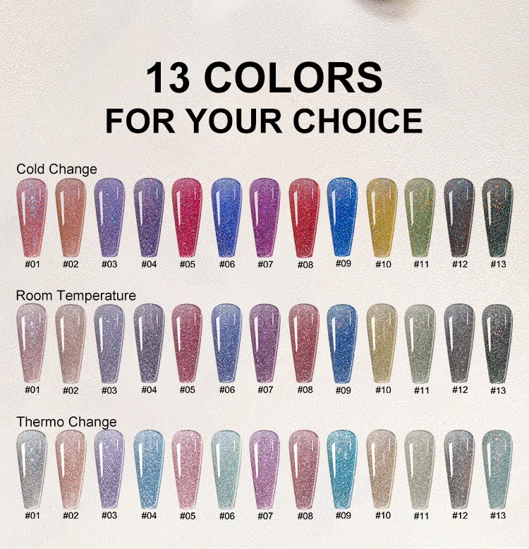 Nail Supplies Mood Change Disco Gel Reflective UV Gel Polish OEM/ODM