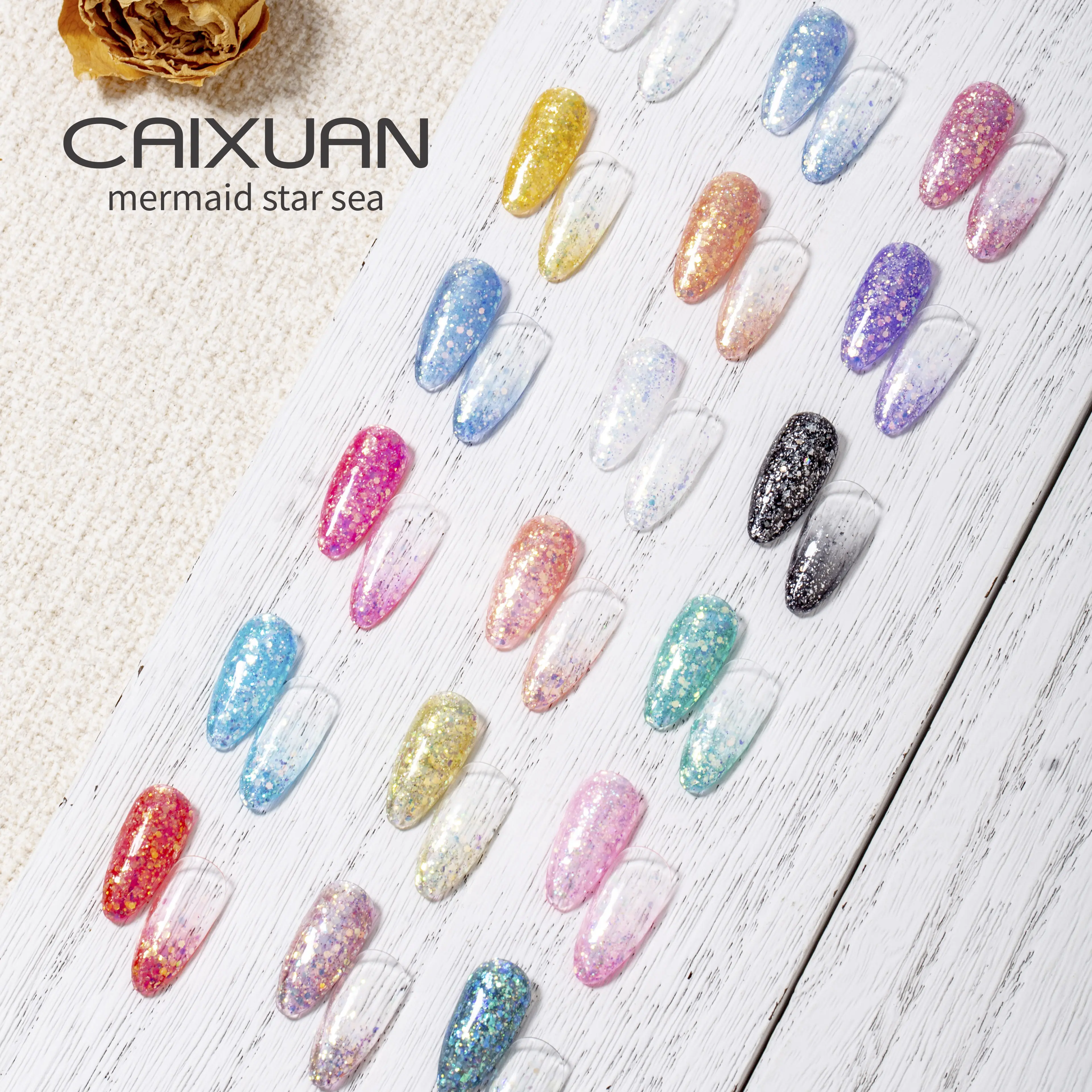 Hot Sale free samples Glitter Gel Mermaid star sea gel nail salon