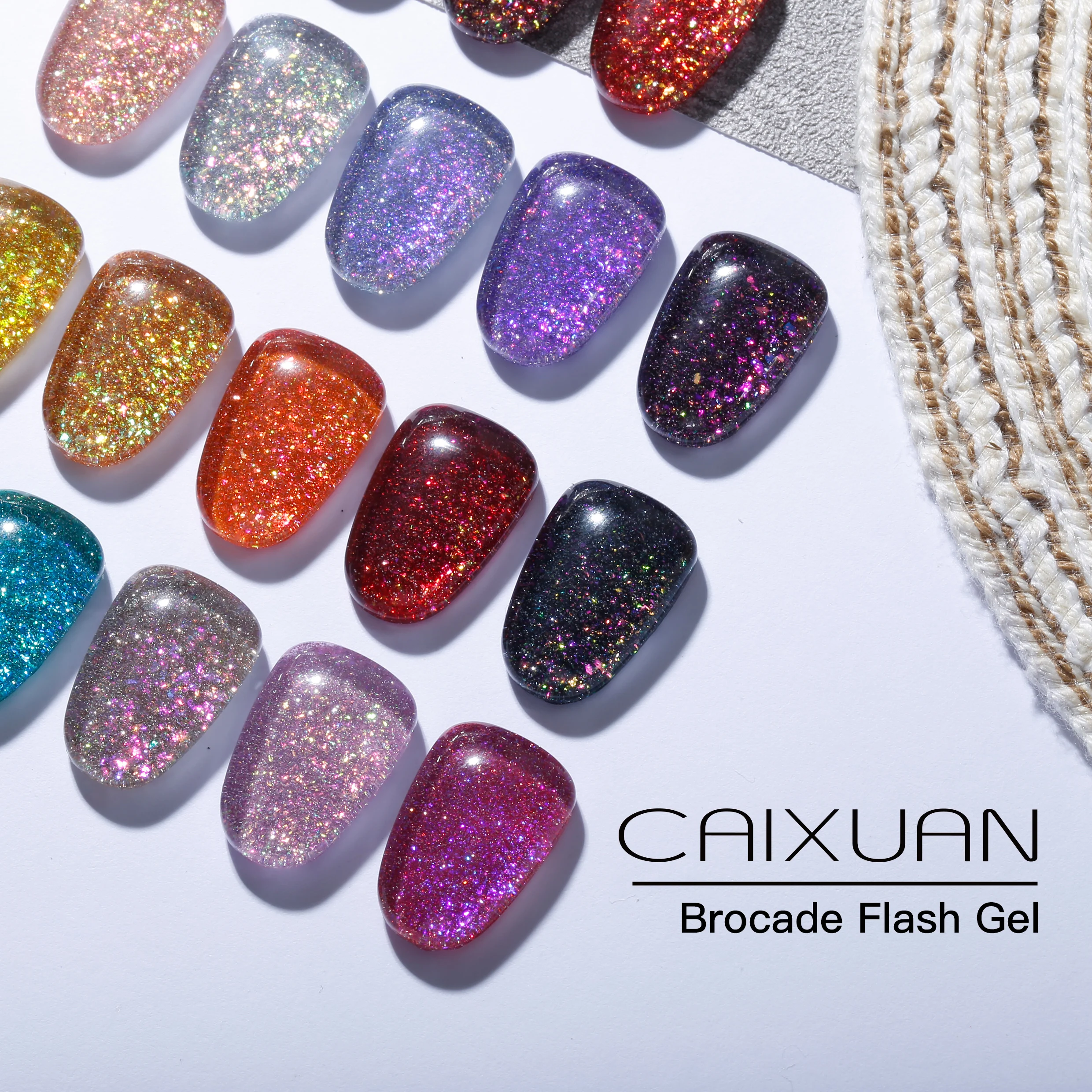 New arrivals Aurora star gel 16 colors bling glitter gel for nail gel polish