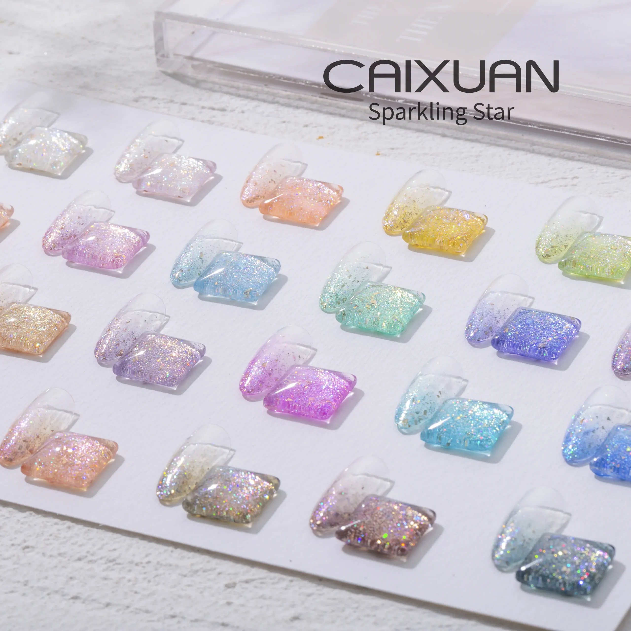 CX Beauty Sparking Star Gel 24 Colors Soak Off Nail Supply - Image 6