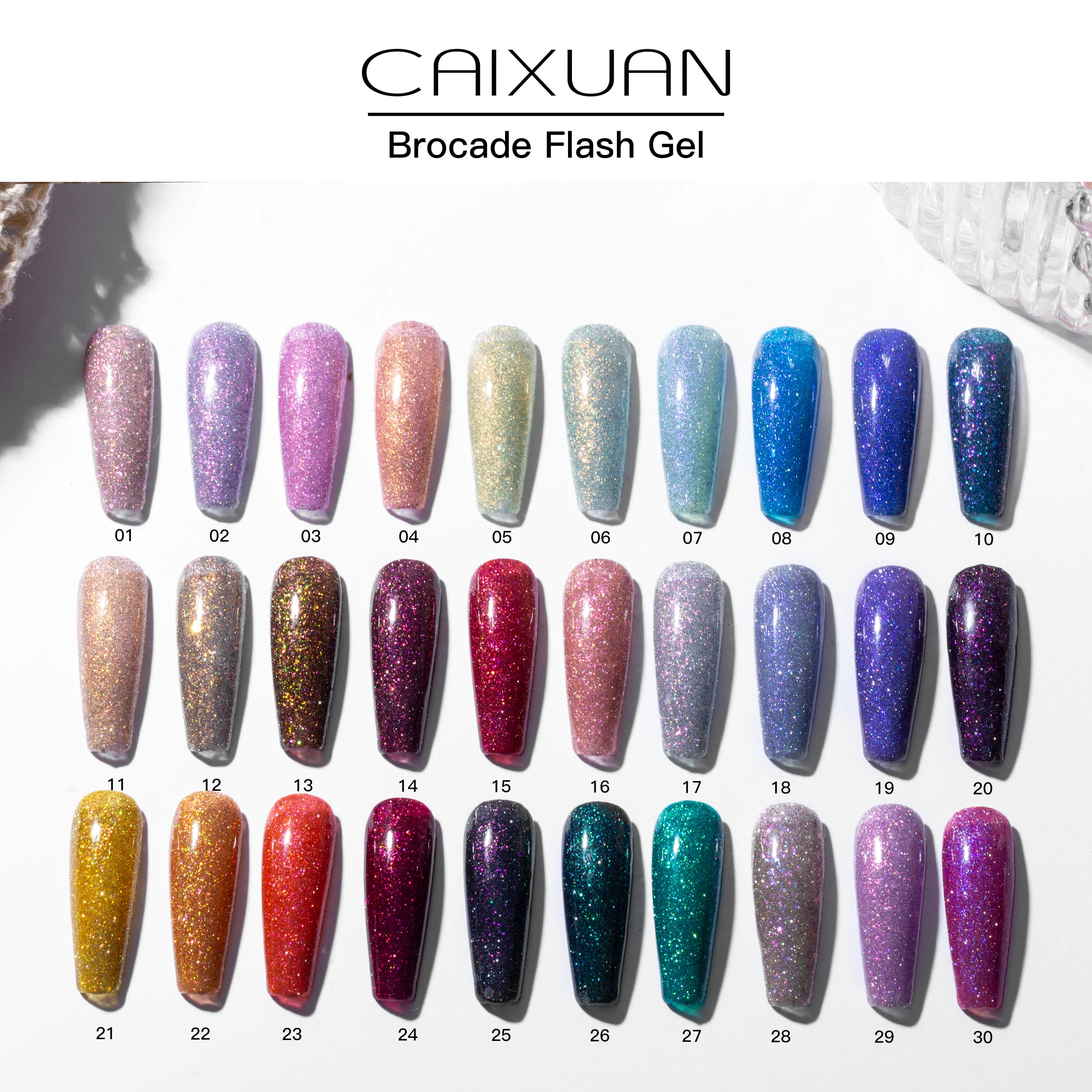 New arrivals Aurora star gel 16 colors bling glitter gel for nail gel polish