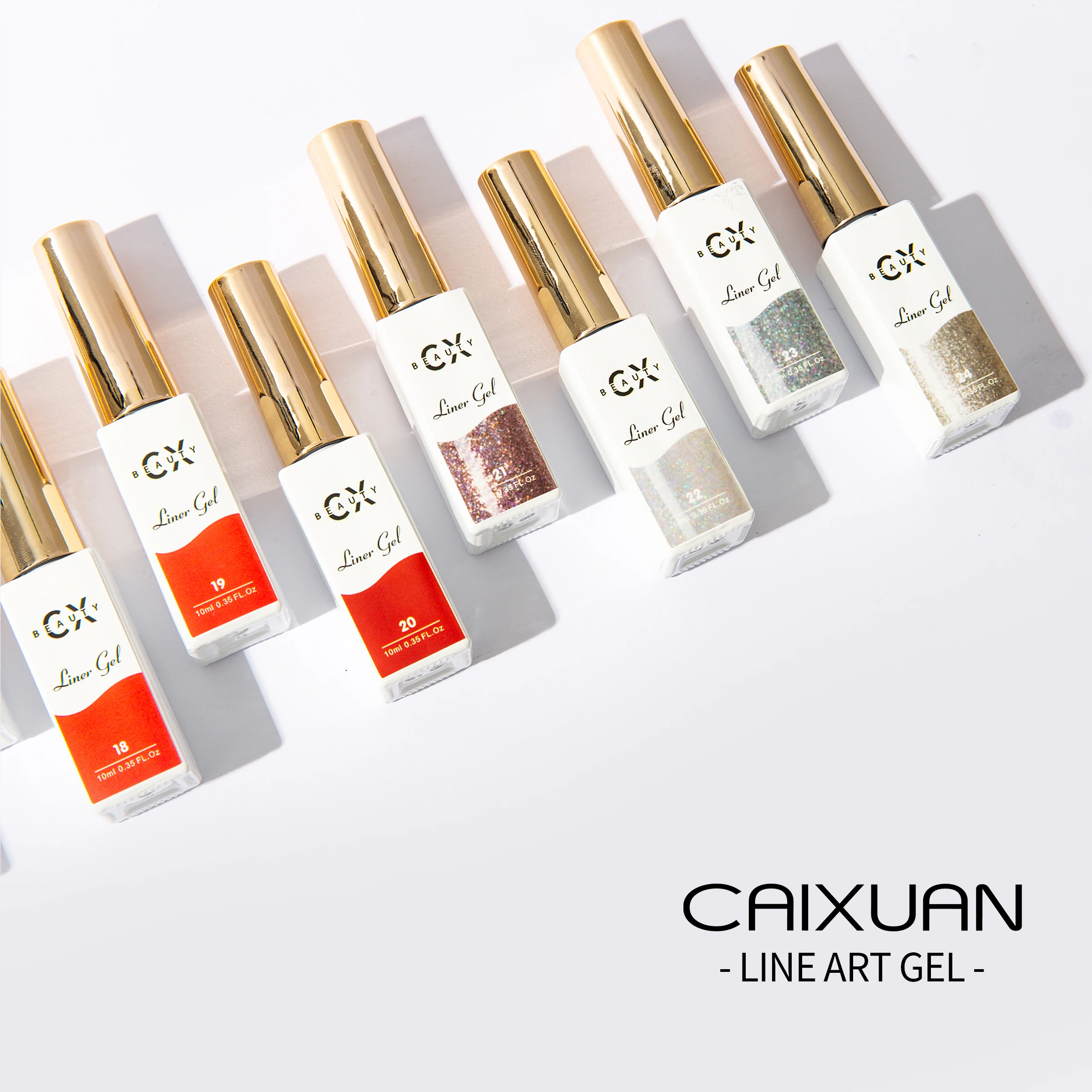 CX beauty 16 colors Free Sample OEM Private Label Soak Off UV Disco Liner gel nail art design