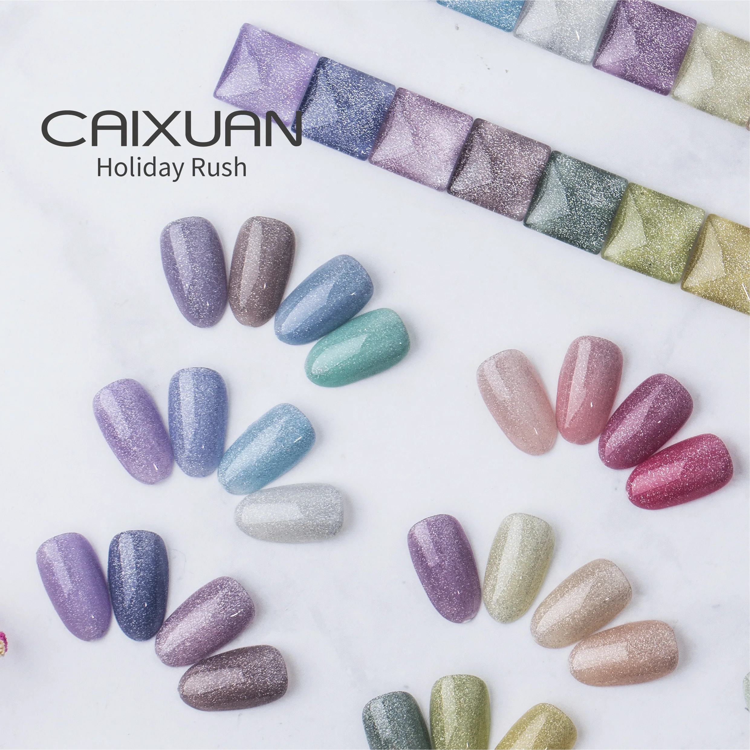CX beauty private label wholesale oem holiday rush color gel nail polish with shiny effect