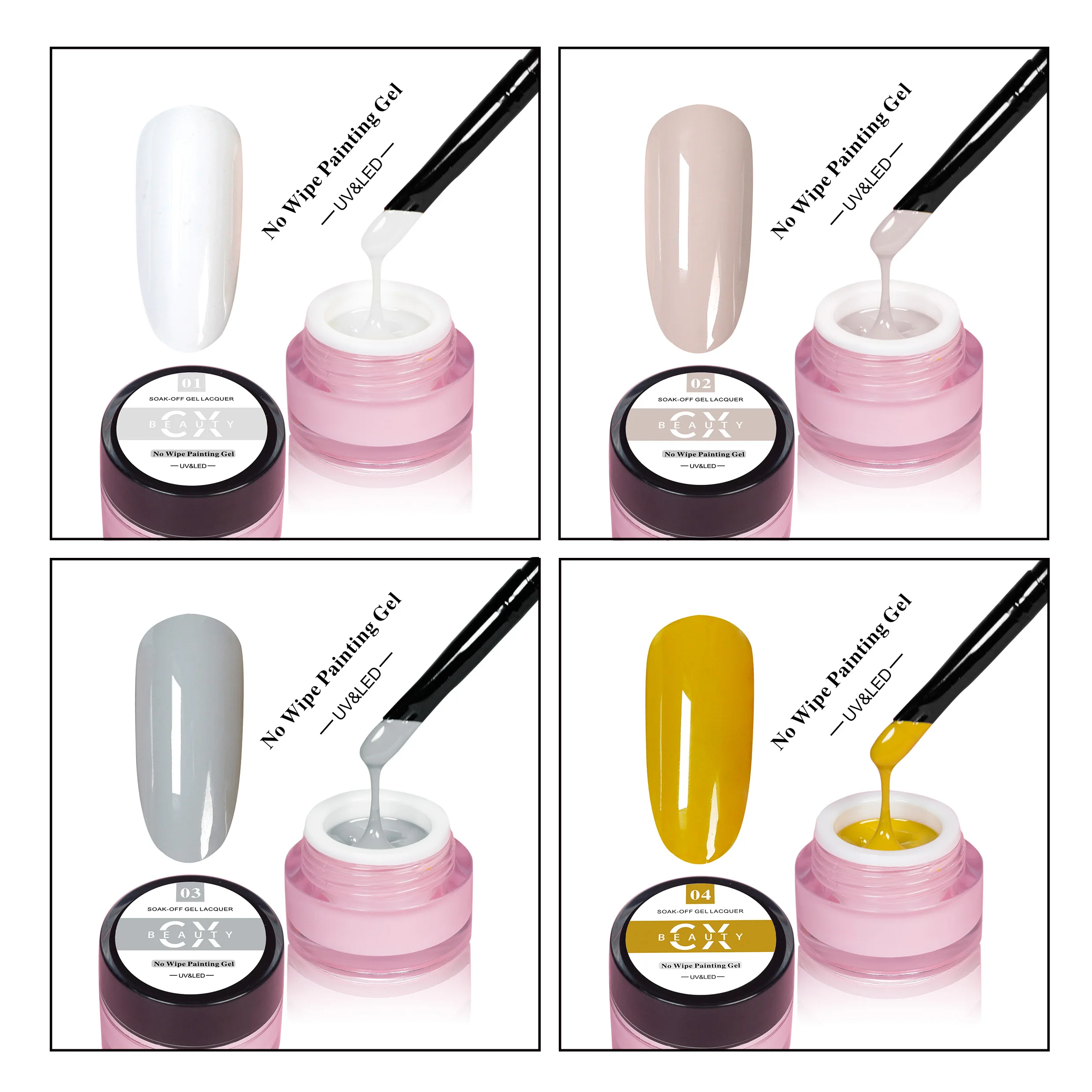 Caixuan Neon color painting stamping gel high quality gel paint for nail art