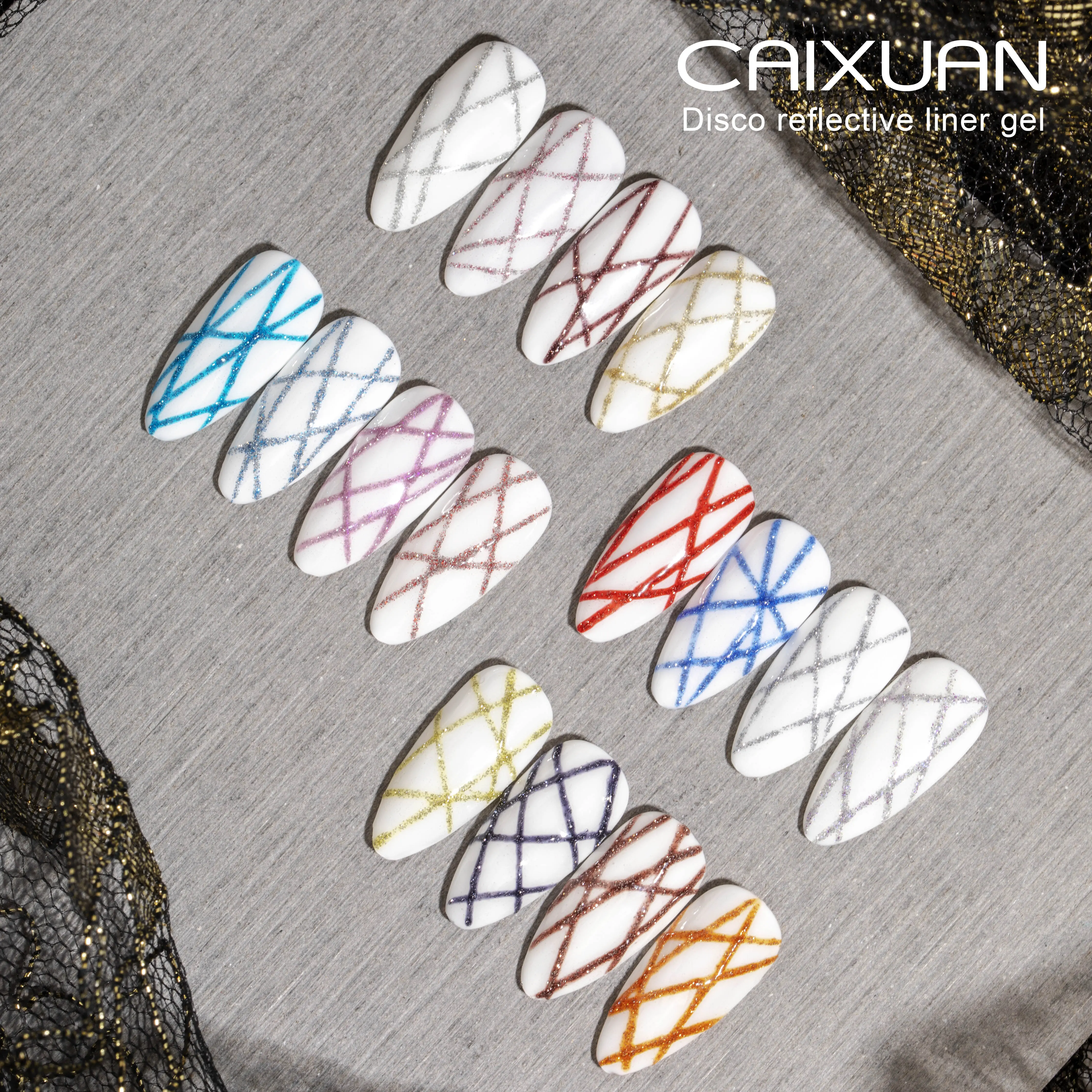 2022 Hot Product High quality Soak Off Uv Gel Reflective Liner Art Gel Disco Flash Gel