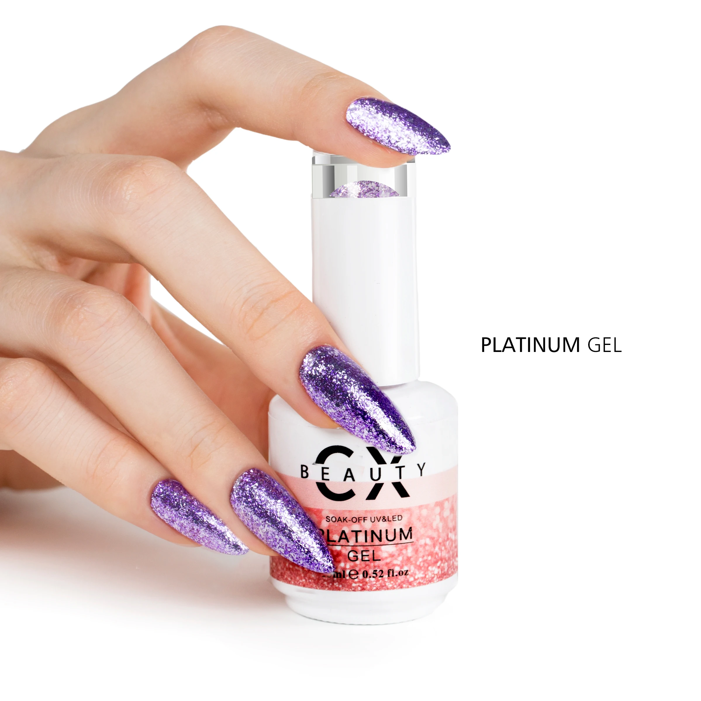 CaiXuan Nail Art Designs 34 Colors Luxurious Shining Glitter Platinum UV gel Polish