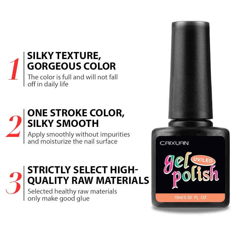 OEM 3000 Colors Vegan Gel Uv Led Gel Polish 7.5ml Bottles Private Label Wholesale Long Lasting Hema Free UV Gel Nail Polish
