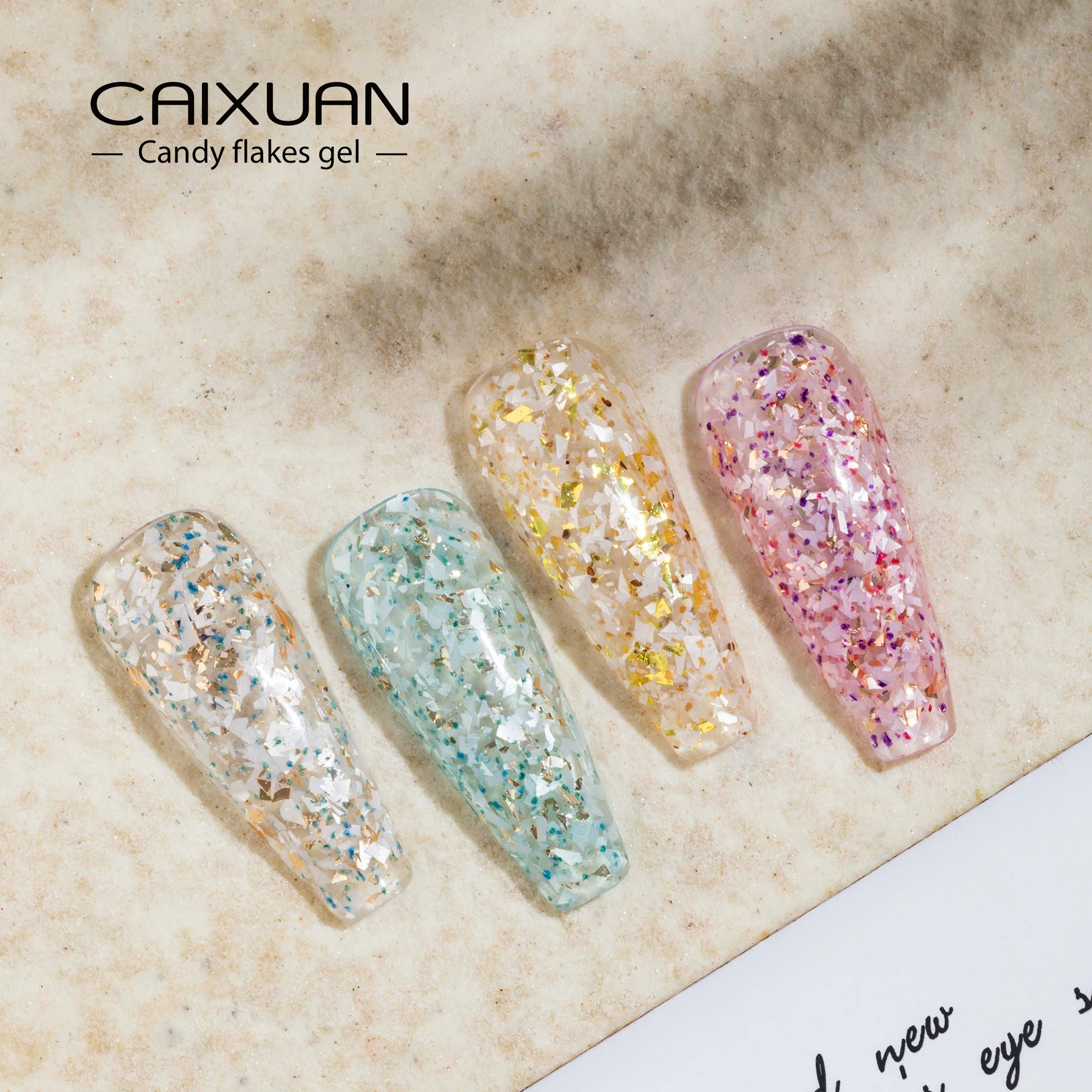 private label led UV candy flakes gel nude color nail candy Snowflakes gel